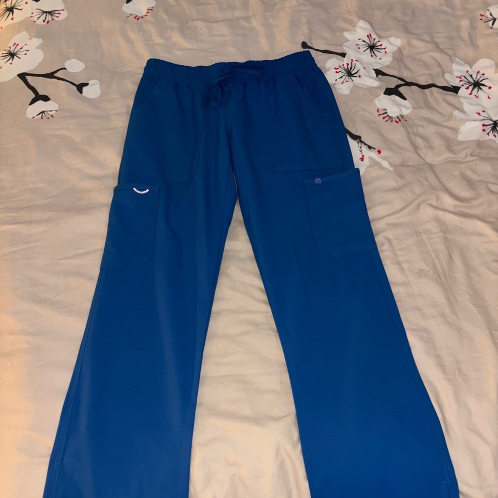 Elegant Blue Women's Straight Leg Scrub pants